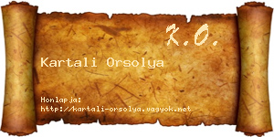 Kartali Orsolya névjegykártya